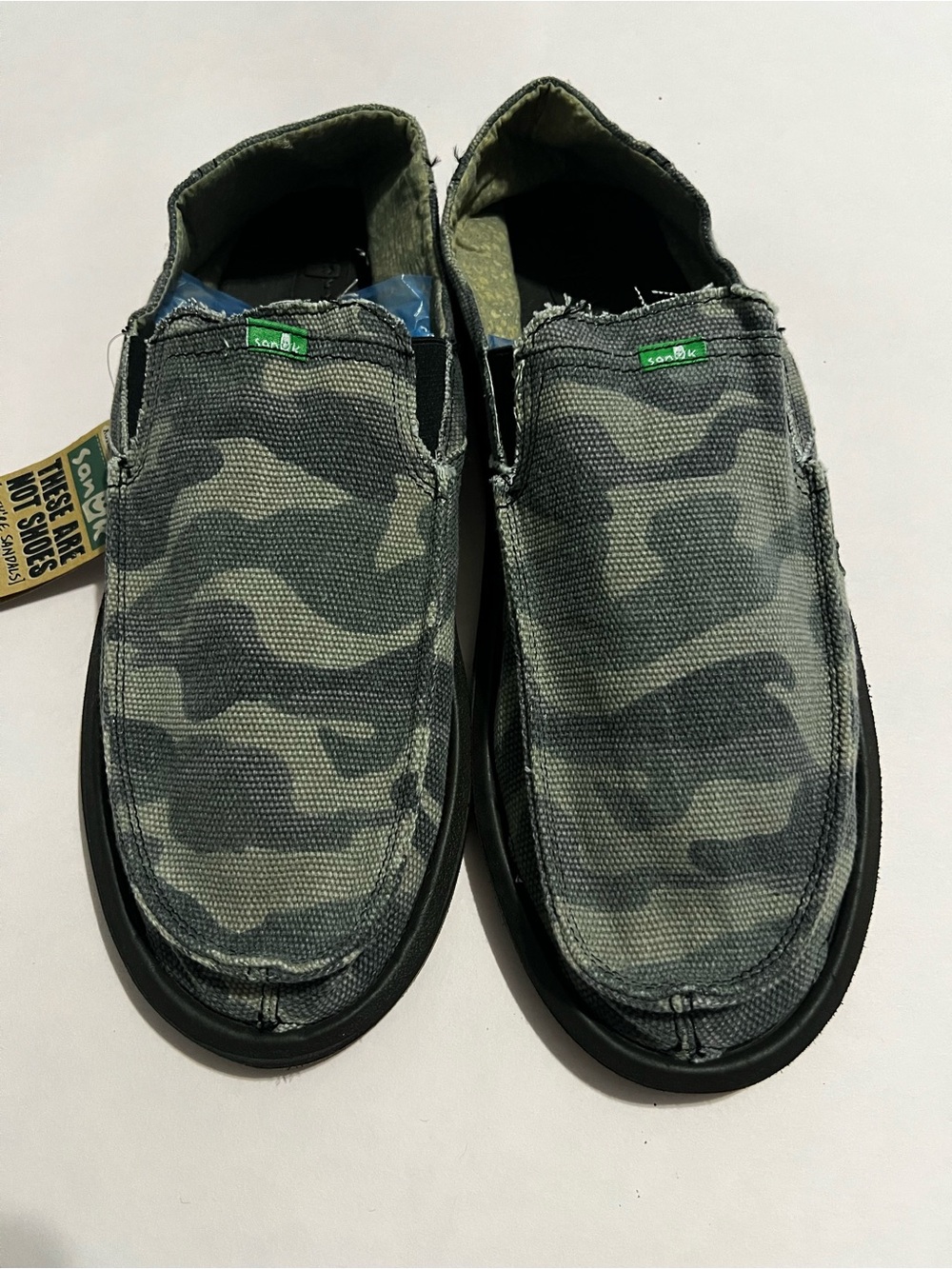 Sanuk Men’s Green Camouflage Pick Pocket Shoes - New
